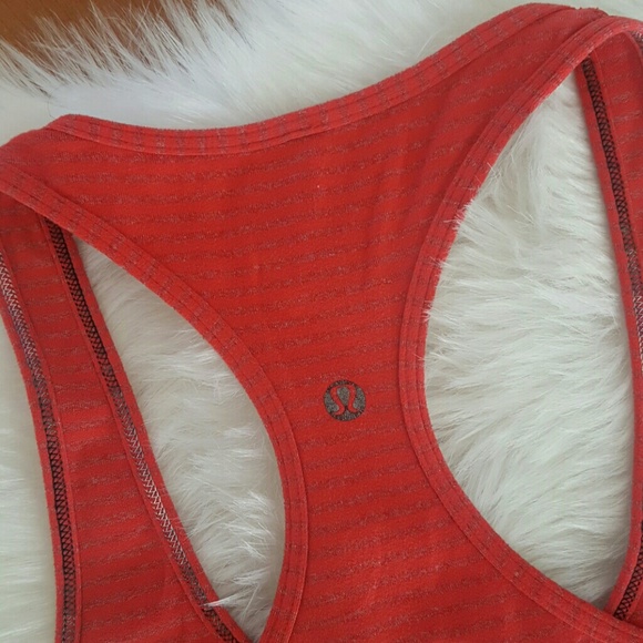 lululemon athletica Tops - Lululemon stripe redish orange cool racerback tank